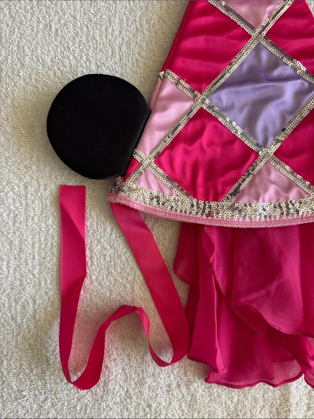 Disney Pink and Purple Sequin Minnie Mouse Cone Hat with Black Ears